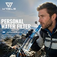 WRELS Outdoor Portable Water Filter Set Camping Water Purifier For Survival Or Emergency Supplies Purification Direct Drinking