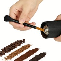 Black dual head coffee brush grinder cleaning brush coffee powder cleaning brush brewing head brush set coffee sweeping brush