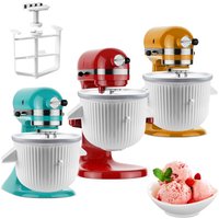 Ice Cream Maker Attachment for KitchenAid Stand Mixer, Ice Cream Bowl Compatible with 4.5Qt and Larger Stand Mixers, Ice Cream &