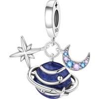 Orstarry 925 Sterling Silver Stars Moons Planet Bead Original Pendants Bracelet Necklace Charm Party Birthday DIY Gifts
