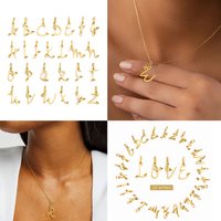 CARLIDANA Hip-Hop New Cursive Love Initial Letter Pendant Necklace Gold Color Letter Alphabet Pendant Charms for DIY Necklace