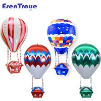 1Pcs 4D Colorful Aluminum Film Hot Air Balloon Baby Shower Decor Helium Balloon Wedding Decoration Kids Birthday Party Supplies