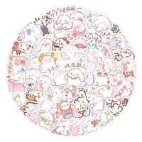 100PCS Cute Cartoon Ins Korean Soft and Cute Little Rabbit Graffiti Stickers for Helmet Bicycle Hand Account Pencil Case Decals