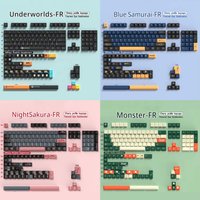 KYOMOT French Keyboard Keycaps 156 keys BPT Cherry Profile FR Keycaps For FR keyboard MX Mechanical Keyboard 7U Space Keys ISO