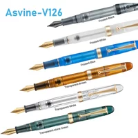 Asvine V126 Acrylic Fountain Pens Luxury Elegant Transparent / Matte M/F Nib Calligraphy Pens Office School Supplies Stationery
