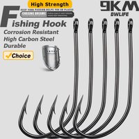 9KM 25Pcs Long Shank Fishing Hook Fishing Lure Bait Hook Worm Hook