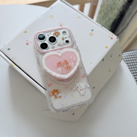 Korean Cherry Dessert Rabbit Magnetic Phone Case for iPhone 17 16 15 Pro 15 16 Pro Max Funda with Magsafe Shake Stand Cute Cover