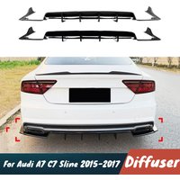 For Audi A7 C7 Sline 2015-2017 Car Rear Bumper Diffuser Spoiler Protective Cover Body Kit Exterior Tuning Accessories