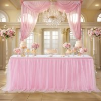 Tulle Table Skirt Hair Labeling One Layer of Polyester Lining Two Layers of Yarn Tutu Party Holiday Birthday Decoration