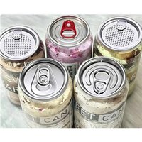 5PCS 350ml Plastic Can Jar+5PCS Aluminum Food Can Pull Ring Lid +Portable 55mm Manual 1Set Sealing Tool Can Commercial Beverage