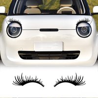 1 Pair 3D Charming Eyelashes Car Sticker Fake Eye Lash Car Headlight Funny Waterproof Decals Door Window Vinyl