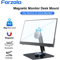 FORZOLA 3KG Magnetic Metal Stand for IPhone IPad Tablet 360° Rotatable Desk Holder 7-18.5 Inch Portable Monitor Foldable Bracket