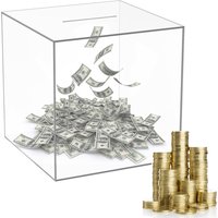 Piggy Bank Durable Acrylic Saving Money Box Transparent Piggy Bank Cube Saving Box Coins Storage Box For Coin Banknote tirelire