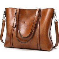 Women's Genuine Leather Tote Bag, Waterproof Multi Purpose Casual Shopping Outings Work Handbag Women Shoulder Crossbody Bags