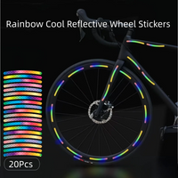 AliExpress NONE 20PCS Glow in The Dark Bike Stickers, Rainbow Reflective Wheel Decals for Night Safety, Fit Bicycle Moto Motorcycle
