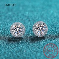 Moissanite Stud Earrings for Women S925 Sterling Silver White Gold Plated Diamond Earring Ear Stud Gemstone Wedding Fine Jewelry