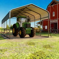 2026 12x20 Oversized Metal Carport Heavy-Duty Garage Reinforced Base All-Weather Shelter Cars RV, Customized