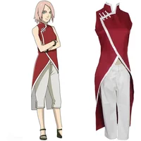 Anime Haruno Sakura Cosplay Costume Outfits Halloween Carnival Suit Cheongsam Women's Clothing Party Cool Suit