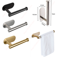 Self-Adhesive Toilet Paper Holder Bathroom Stainless Towel Holder Toilet Punch-free Roll Paper Holder Kitchen Hook Storage Holde