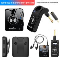 Wireless in Ear Monitor System Rechargeable Transmitter Receiver 10H Battery Life for Studio Band Rehearsal Live Performance