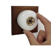 Vintage Retro Led Metal Lever Creative Black White Simple Decorate Round Ceramic Porcelain Toggle Switch Light