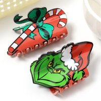 1pc Cute Cartoon Print Christmas Series Hair Clip Grab Clip Hair Ornament for Girls Festive Accessory for Head