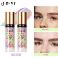 QIBEST 2PCS Liquid Concealer Mixed Isolation Lotion Makeup Moisturizing Liquid Foundation Skin Tone Brightening Face Primer