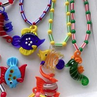 Cartoon Cute Colorful Glaze Goldfish Seahorse Glass Pendant Choker Necklace for Women Girl INES Beaded Jewelry Gift 2025