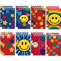 8/16/24pc Smiling Face Theme Mini Spiral Pocket Notebooks Memo Pad Coil Booklet Notepads For Office Stationery School Diaries