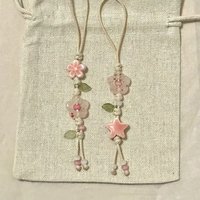 Exquisite Star Flower Mobile Phone Charm Keychain Cute Ceramic Beaded Bag Lanyard Chinese Style For Girls Camera Pendant Jewelry