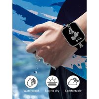 Disney Black White Mich Series Printed Band for Apple Watch 11/10/9/8 Silicone Strap Replaceable for iWatch 46mm/44mm/42mm/40mm