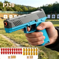 P320 EVA Safety Soft Bullet Toy Gun Continuous Firing with Blowback Outdoor CS Shooting Game Christmas Birthday Gift