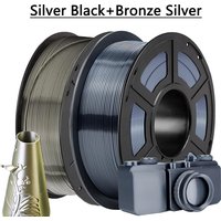Dual Color PLA Silk Black Silver and Silk Bronze Silver 3D Printer Filament 250g 500g 1Kg 1.75mm for 3D Printing Material