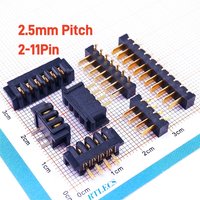5/20/50 Paar Blade-Batterieanschluss, 2,5 mm Rastermaß, 2, 3, 4, 5, 6, 7, 8, 9-polige Steckdose, 7 A Strom, Gold, PCB-Löt-Header-Buchse