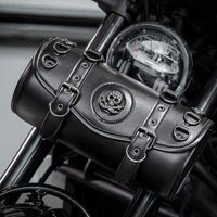 Punk Style Retro Motorcycle Pendant Bag Motorcycle Front Fork Handlebar Bag Storage Pouch Capacity Tank Bag PU Leather Tool Bag