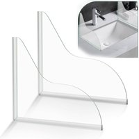 2Pcs Clear Acrylic Shower Water Guard Self-Adhesive Waterproof Bathtub Splash Baffle Easy Install Wash Basin Sink Water Blocking
