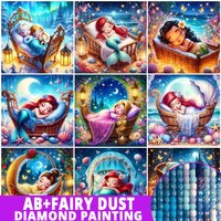AB Fairy Dust Diamond Painting Disney Baby Princess Rapunzel Complete Kit Cartoon Cinderella Hobby Mosaic Elsa Children's Decor