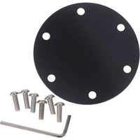 1set Aluminum 6 Hole Steering Wheel Horn Button Delete Plate Cover 3.35" X 0.06" X 3.35" Auto Accessories Tools