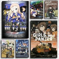 Anime G-gIRLS Und PANZER Poster Modern PP Paper Wall Art Sticker Minimalist Decorative for Cafe Office Bar Home Wall Decor Gift