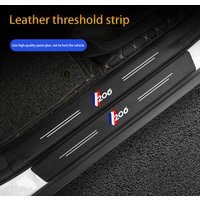 4Pcs Carbon Fiber Car Door Sill Protector Welcome Pedal Decoration Leather Stickers for Peugeot 206 Auto Accessories