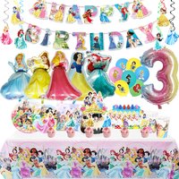 Décoration de fête d'anniversaire Princesse Potdemiel, ballon en aluminium pour fournitures événementielles, vaisselle jetable, bannière, toile de fond, cadeau