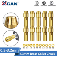 XCAN 10Pcs Mini Brass Drill Chucks Collet Bits 0.5-3.2mm Chuck Adapter 4.3/4.8mm Shank For Dremel Accessories Rotary Tool