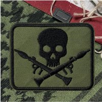 Skull Grenade Launchers Embroidery Patch Tactical Vest Hook&Loop Badge Backpack Decorative Sticker Armband Patches for Clothing