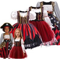 Kids Caribbean Style Pirate Costume Elegant Dress Up Set For Holiday Stage Show And Masquerade Party