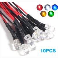 10PCS DC 3V 6V 12V 24V Pre Wired 3mm 5mm LED Light Lamp Bulb Prewired Emitting Diodes Transparent Yellow Blue Green White Red