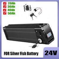 24V Battery Pack 20-50Ah for Silver Fish Li-Ion Batter with 2A Charger, for Silverfish 250W-1000W Bafang Motor
