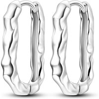 Original 925 Sterling Silver Hoop Earrings Liquid Metal U Shaped Dangle Earrings for Women Party Wedding Versatile Jewelry Gift