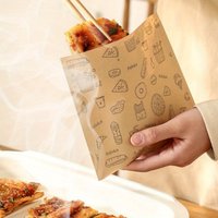 10pcs Food Packaging Bag Snack Sandwich Hamburger french fries Fried Chicken onion ring Oil-Proof Waterproof Paper Wrappers
