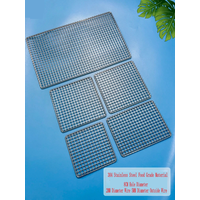 Food Grade 2-5MM Thicken Stainless Steel 304 Rectangle BBQ Charcoal Grate Barbecue Grill Wire Grid Mesh Net