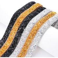 Ducrystal 1yard/Roll Hot Fix Resin rhinestone Beads Chain Glitter Crystal rhinestone Ribbon Use For Party,Bags,Wedding Dresses